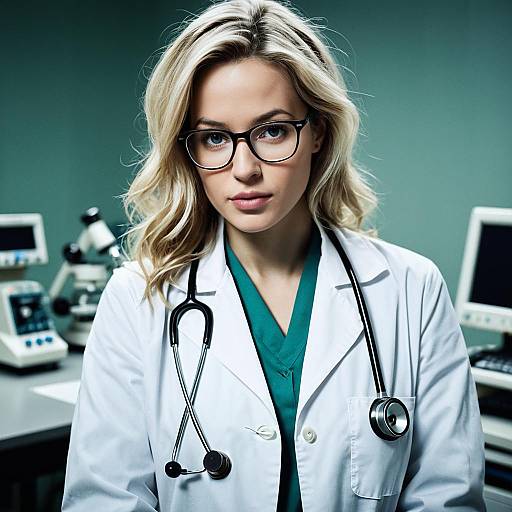 Mad Scientist Woman in Lab Coat