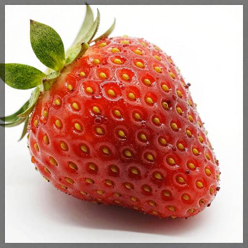 Glossy Red Strawberry Close-Up