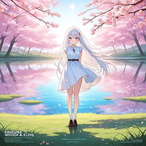 Vibrant Fashion Editorial Under Sakura Blossoms