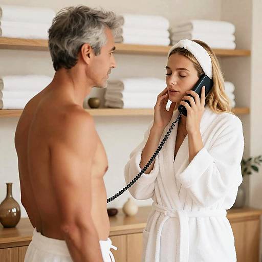 Cozy Conversation in Bath Attire