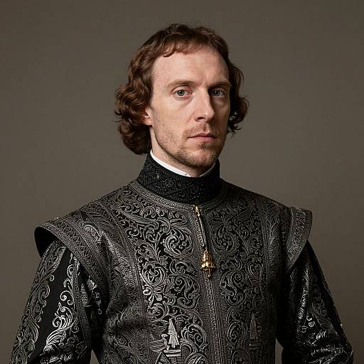 Tudor-Style Man with Embroidered Suit