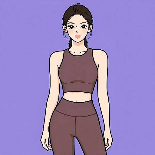 Minimalist Sporty Woman in Brown Activewear