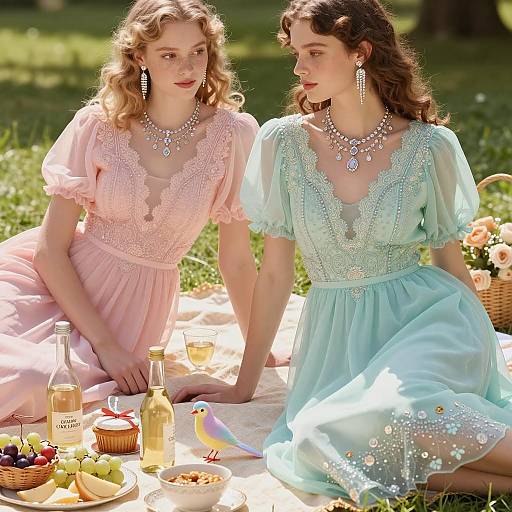 Chic Retro Picnic Fashion Scene