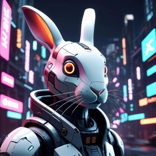 Dystopian Cybernetic Rabbit Portrait Dystopian Cybernetic Rabbit Portrait