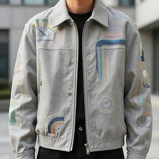 Futuristic AI Embroidery on Fashion Jacket