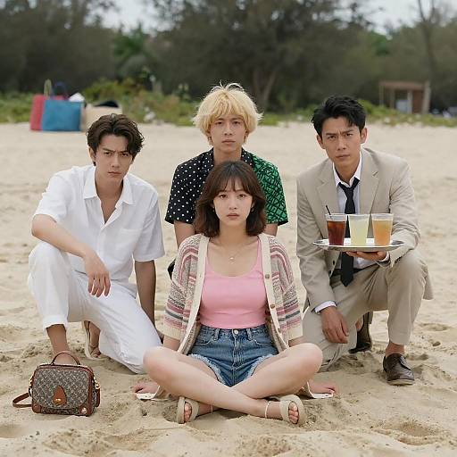 Relaxed Beach Gathering with Friends