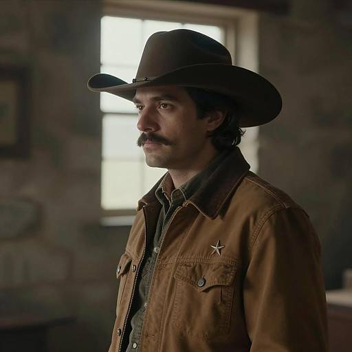 Man in Brown Cowboy Hat and Jacket