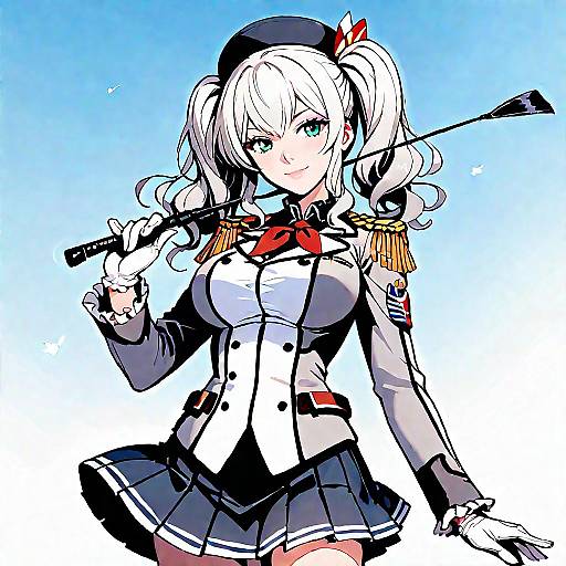 Anime Military Girl in Uniform