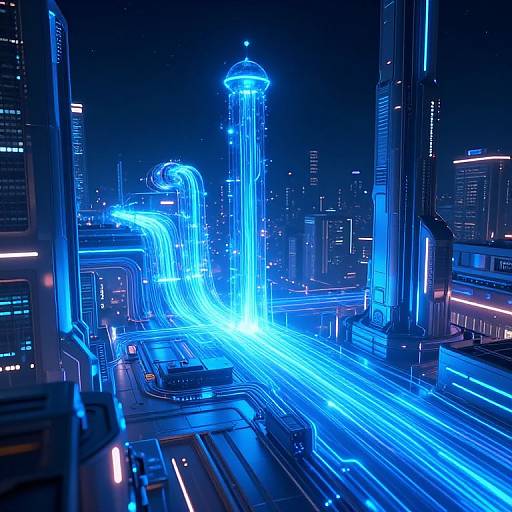 Futuristic Ionic Energy Cityscape
