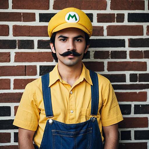 Realistic Mario-Inspired Male Costume Image