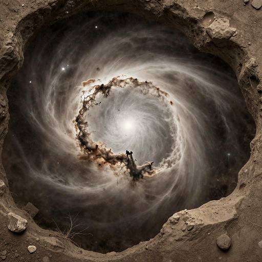 Celestial Nebula in Archaeological Dig Site