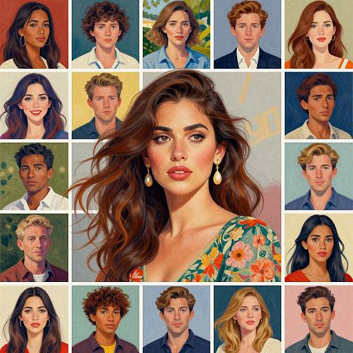 Vibrant Floral Portrait Collage