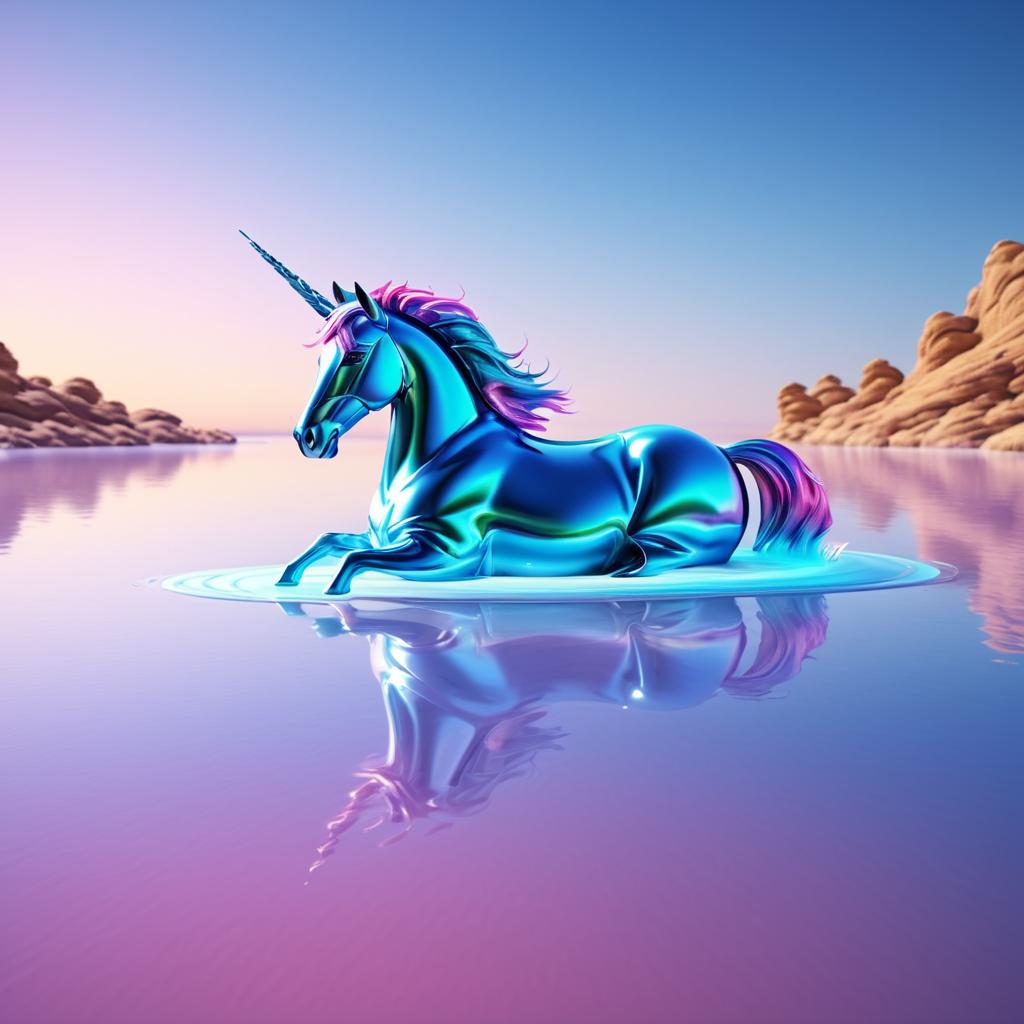 Hyperrealistic Liquid Unicorn Art Creation