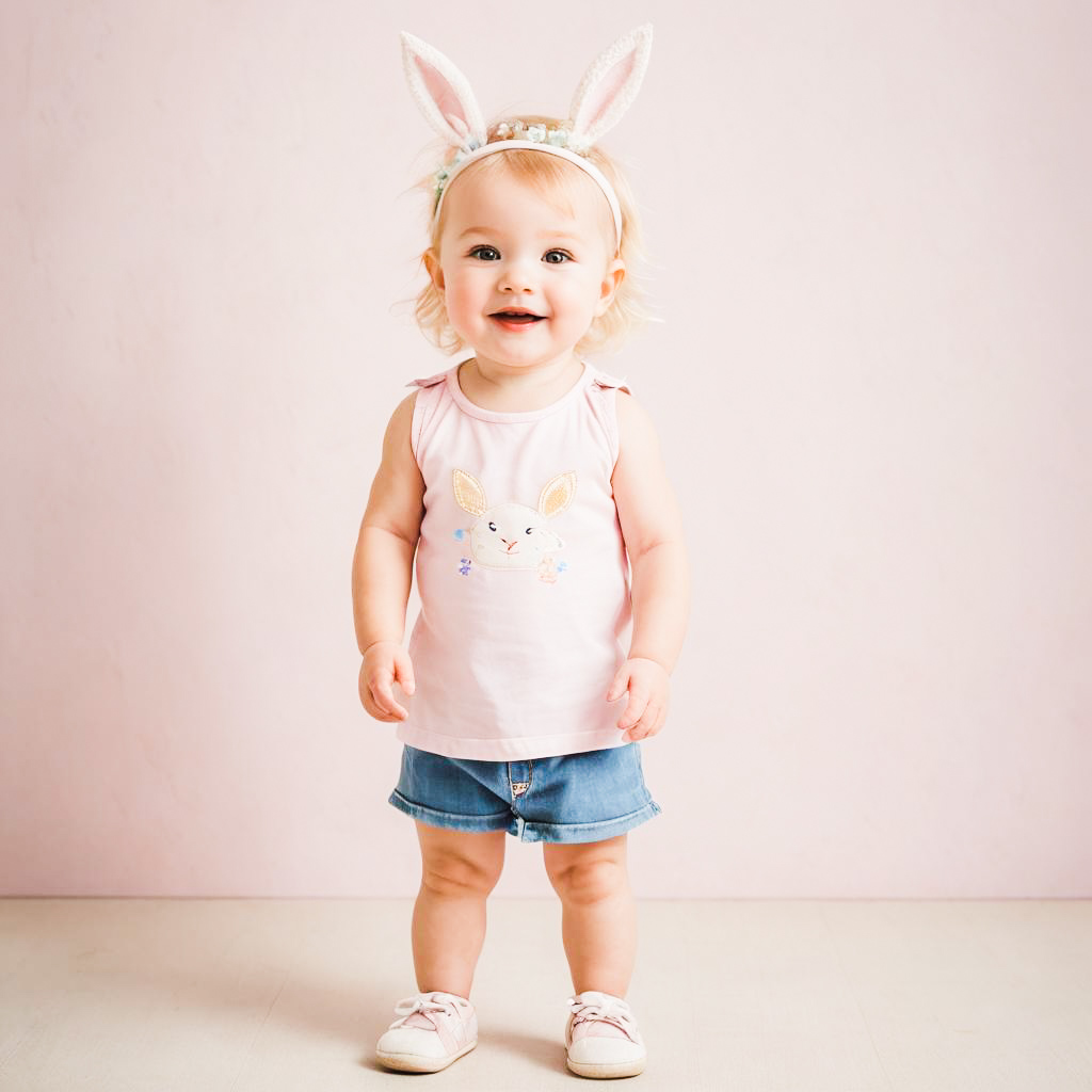 Adorable Toddler in Pastel Easter Attire