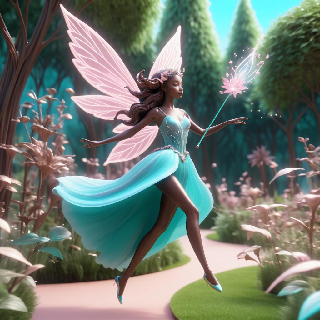 Elegant Fairy in a Chocolate Garden