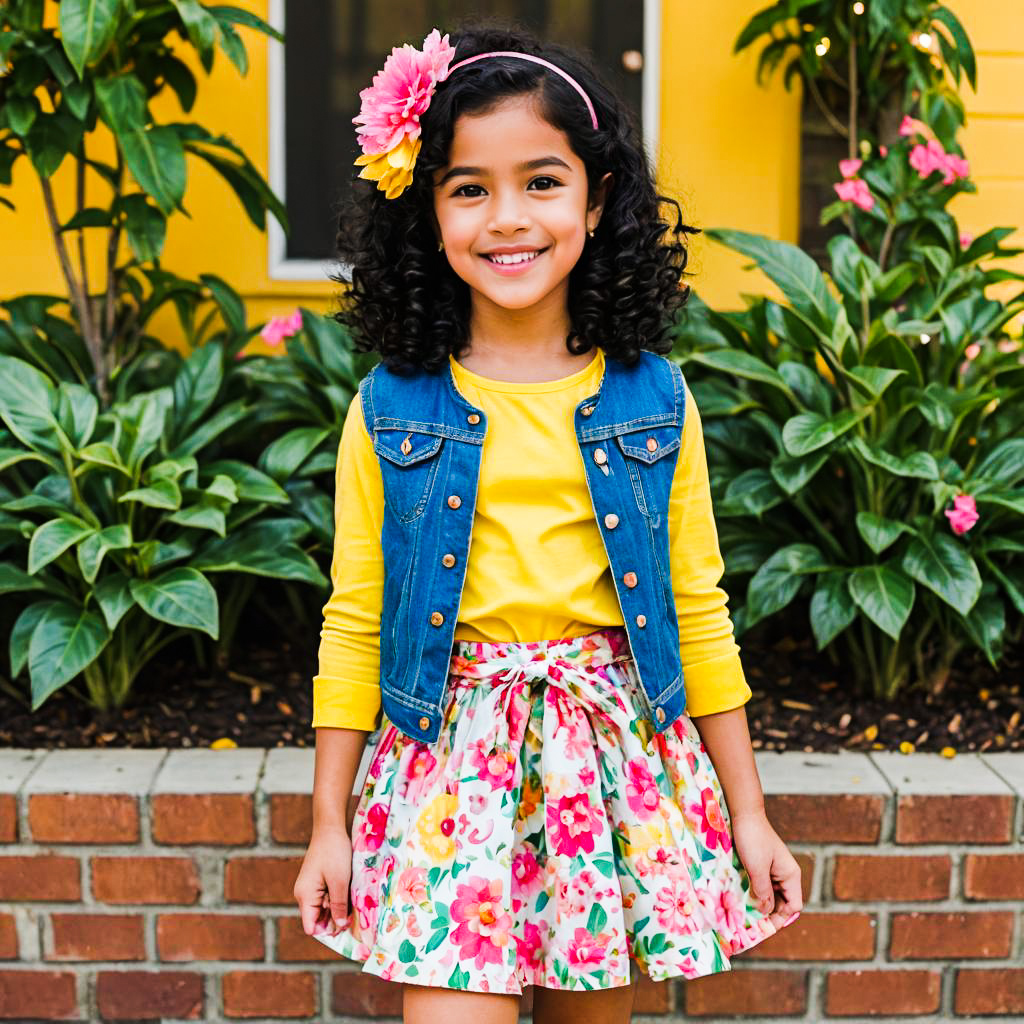 Festive Cheerful Girl's Holiday Outfit