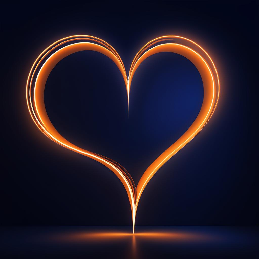 Elegant Orange Heart-Shaped Light Design