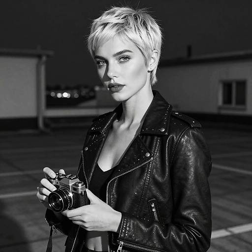 Monochrome Midnight Fashion Portrait