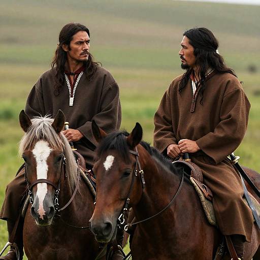 Native American Warriors on Horseback