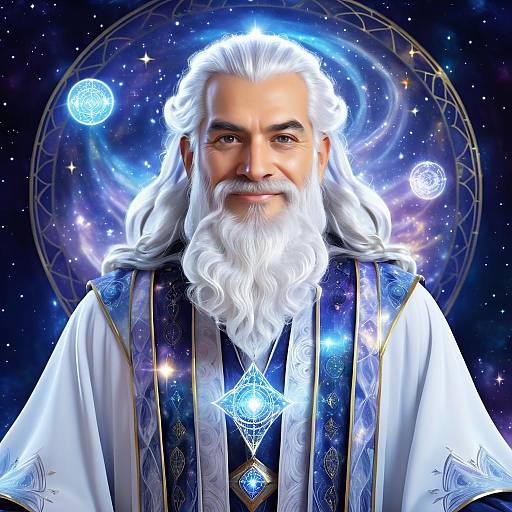 Portrait of Celestial Wizard in Robes