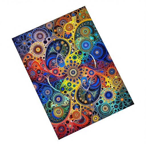 Whimsical Filigree Pointillism Dutch-Angle Epic Composition