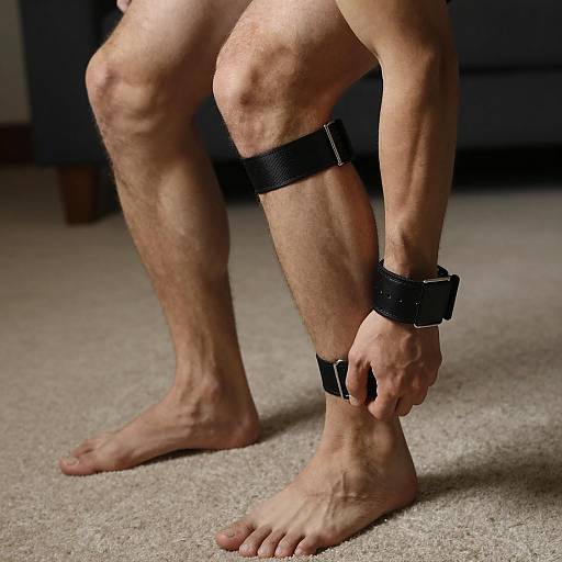 Muscular Legs in Dimly Lit Setting