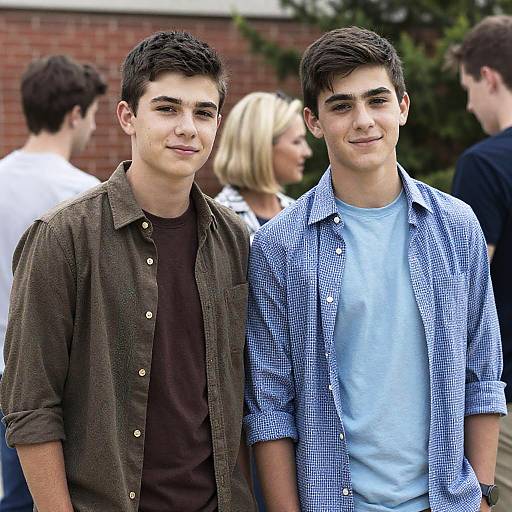 Casual Outdoor Scene with Two Teens