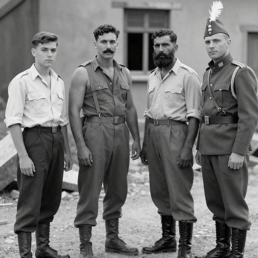 Black and White World War II Soldiers Portrait