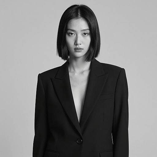 Minimalist High-Fashion Black and White Portrait