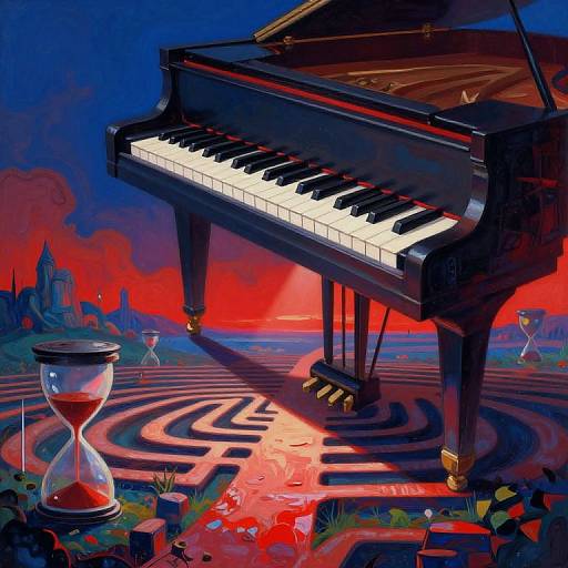 Surreal Piano in Abstract Dreamscape