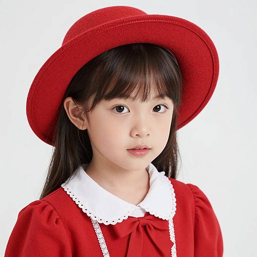 Close-Up of Girl in Red Costume