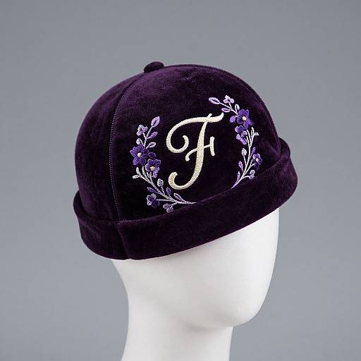 Victorian Purple Velvet Smoking Hat