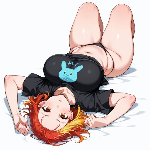 Whimsical Girl Lying on Her Back Whimsical Girl Lying on Her Back