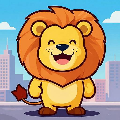 Happy Lion Superhero Pop Art