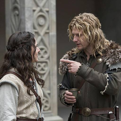 Medieval Conversation Between Two People