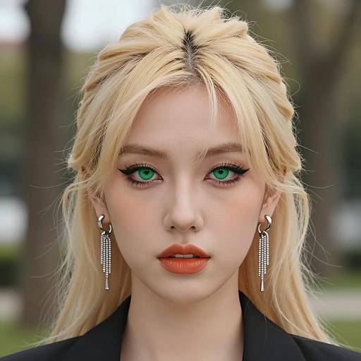 Intense Portrait of a Blonde Woman