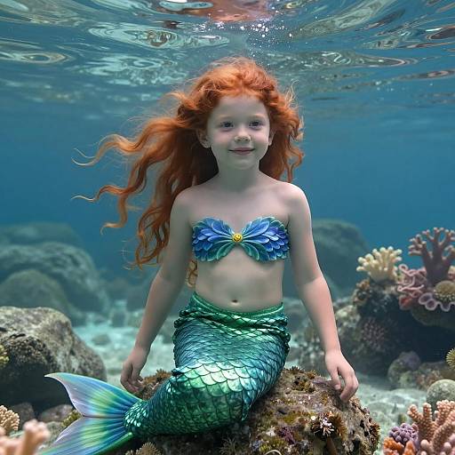 Toddler Mermaid Underwater Portrait
