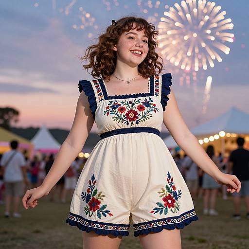 Playful Floral Party Wear Frock Suit