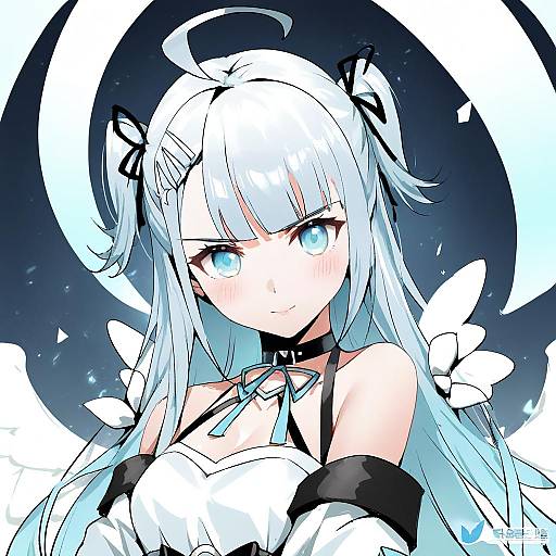 Illustration of Amatsuka uto, indie virtual youtuber in the style of Madjian