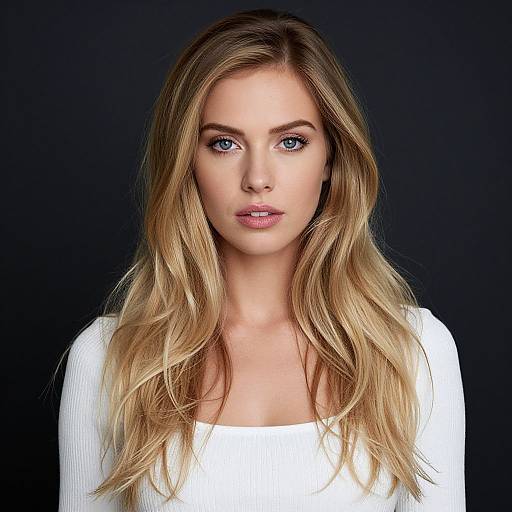 Blonde Woman Posing in White Top