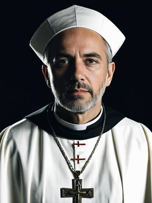Man in Catholic Priest Costume