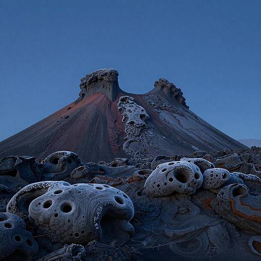 Volcanic Summit at Pre-Dawn Chill