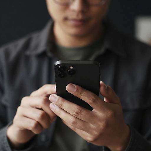 Close-Up Hands Holding Smartphone