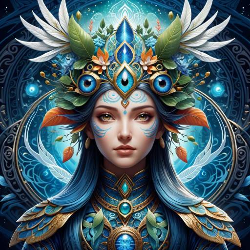 Cinematic Guardian Spirit Portrait Illustration