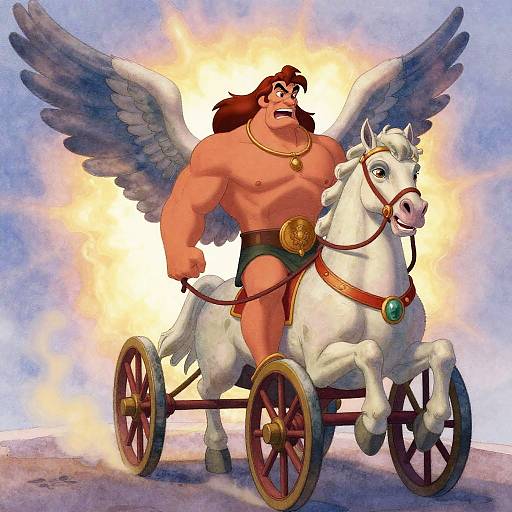 Hercules Riding Winged Chariot Animation