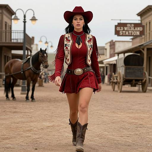 Cinematic Wild West Woman in Costume