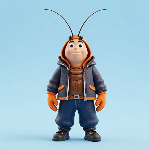 Cuddly Cockroach Man Standing Solo