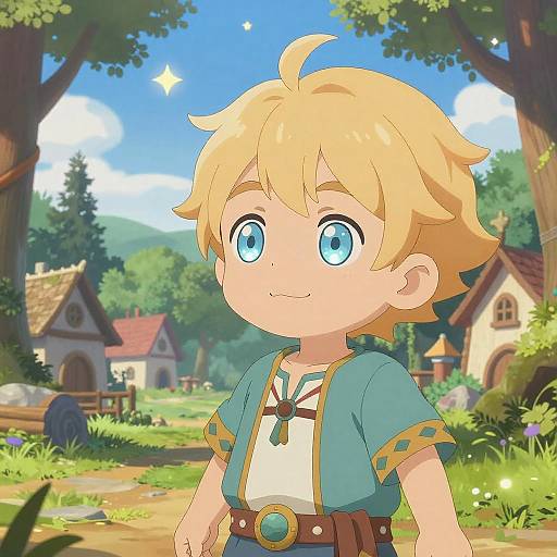 Playful Elven Child in Magical Woodland