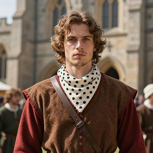 Medieval Festival Scene with Young Man