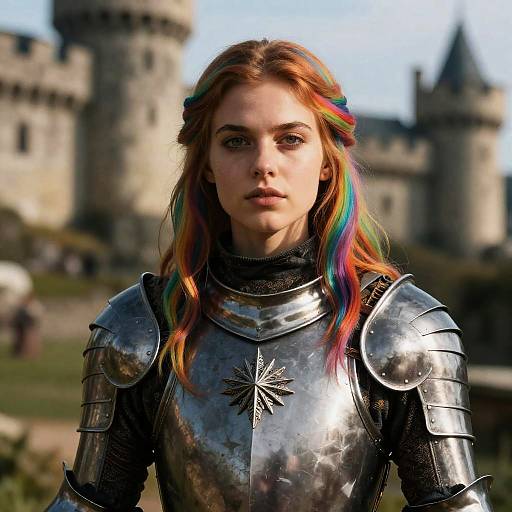 Stunning Realistic Portrait of Rainbow-Haired Girl